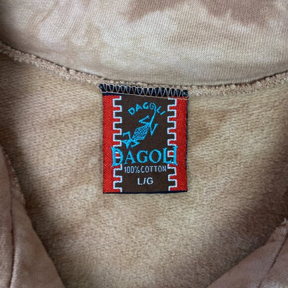 Dagoli Canada Vest Adult Unisex Large Brown Full Zip Tribal Tie Dye Sweatshirt - Picture 8 of 13